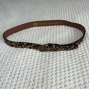 Loklik Leopard Print Calf Hair Leather Belt. Womens Size XS